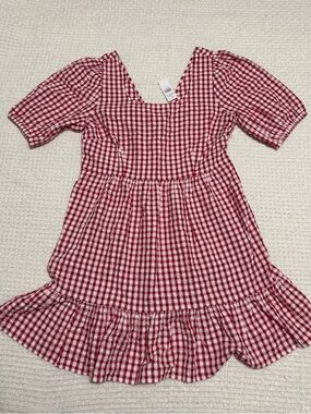 Loft  new with tags women’s red gingham dress. Cutie tie in back.  Size 12.
